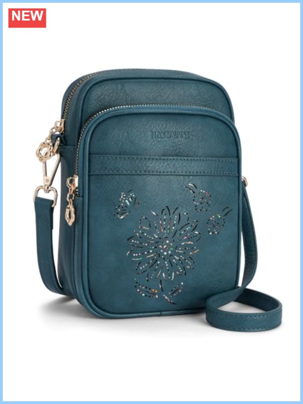 Small Crossbody Bag RFID Phone Purse Card Slots Triple Compartment Lightweight
